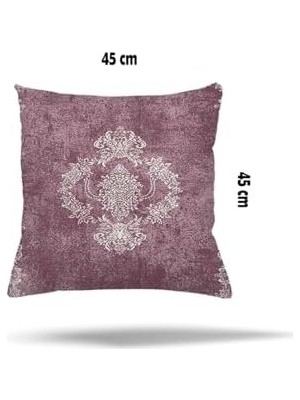 Ala Store Pelangi Yaprak Desenli Kelebekli Gizli Fermuarlı Yastık Kılıfı Kırlent Kılıfı Koltuk Yastık Kılıfı, Gül Kurusu 45 x 45