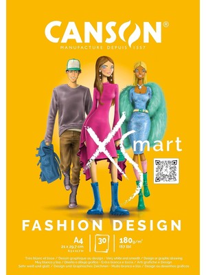 Ala Store Canson Xsmart Çizim Kağıdı, Beyaz, Düz, 180 G/m², Uzun Taraflı, A4-21 x 29,7 Cm, Beyaz, 30 Yaprak