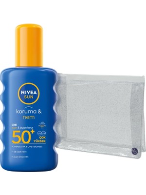 Ala Store Sun SPF50 Yüksek Güneş Koruyucu ve Nemlendirici Vücut Spreyi 200ML, Suya Dayanıklı, Çanta Hediyeli