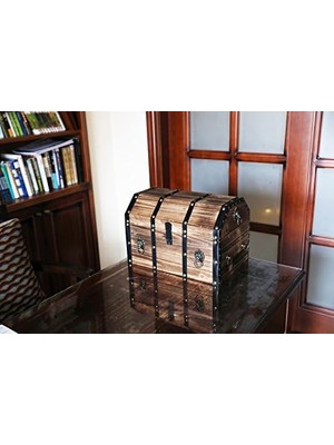 Ala Store Vintiquewise QI003319L Büyük Ahşap Dekoratif Aslan Yüzükler Kilitlenebilir Mandal ve Kilitli, Bronz