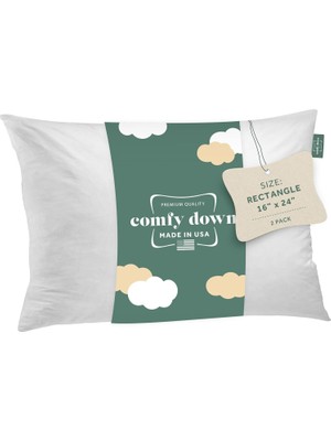 Ala Store 16X24 Dekoratif Kırlent Içi, Kuş Tüyü ve Tüy DOLGUSU,%100 Pamuk Kılıf 233 Iplik Sayısı, Dikdörtgen Yastık Içi - Abd'de Üretilmiştir (2 Paket)