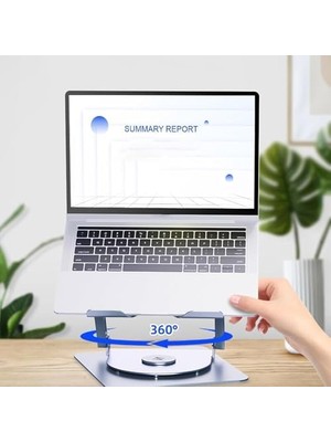Ala Store 804D 360 Derece Dönebilir Alüminyum Katlanabilir Laptop Standı (Koyu Gri)