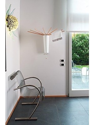 Ala Store Octopus Myhome Çamaşır Askısı, Alüminyum/pvc/ahşap Kayın, Beyaz, 112 x 112 x 121 cm