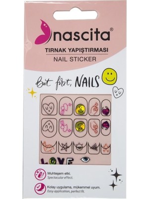 Ala Store Nascita Emoji Desenli Tırnak Stickerı - 28