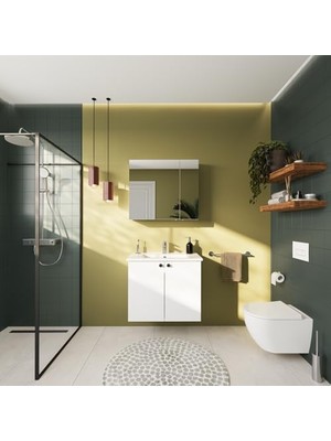 Ala Store Shift T20 Aynalı Banyo Dolabı 81006, 80 Cm, Sağ Kapaklı, Parlak Beyaz