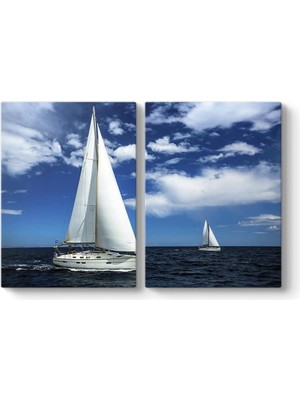 Ala Store Okyanus ve Yat Tablosu 83 x 55-2 Parçalı