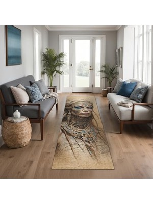 Ala Store Mommy Kadife Kaymaz Pamuk Tabanlı Yıkanabilir Antibakteriyel Yolluk Koridor Halısı 100X300