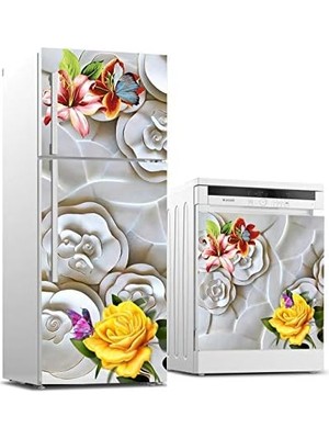 Ala Store Buzdolabı ve Bulaşık Makinası Beyaz Eşya Kaplama Kabartma Gül