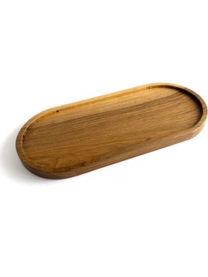 Ala Store Rounded Tray - Tepsi/masif Ceviz 51X23X 3 cm