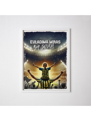 Ala Store Sarı Lacivert Taraftarlara Özel Beyaz Çerçeve