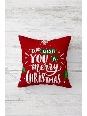 Ala Store Pelangi Baba Merry Christmas Yılbaşı Gizli Fermuarlı Kırlent Kılıfı Koltuk Yastık Kılıfı TAKIM(4ADET), Kırmızı-Renkli 45 x 45