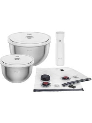 Esranın Dünyası Zwıllıng Fresh & Save Bowls Vakumlu Saklama Kabı Başlangıç Seti Paslanmaz, Çelik, M/l, 9 Parça