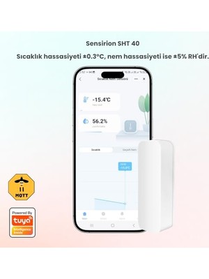 Esranın Dünyası Zigbee Pilli Sıcaklık ve Nem Sensörü ( Tuya - Smartlife, ZIGBEE2MQTT Uyumlu )