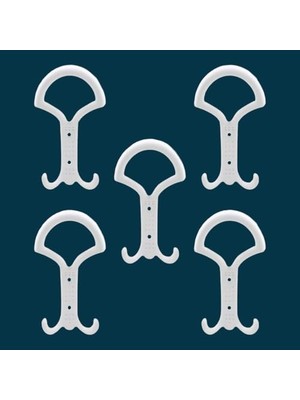 Esranın Dünyası BADEM10 Noktalı Portmanto Vestiyer Duvar Askısı Metal Dolap Elbise Askılığı Askılık Beyaz 5 Adet