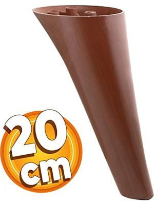 Esranın Dünyası BADEM10 Napoli Lüks Mobilya Kanepe Sehpa Tv Ünitesi Koltuk Ayağı 20 cm Ahşap Desenli Kahverengi Baza Ayak