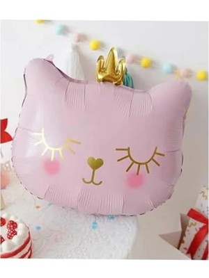 Esranın Dünyası Pembe Kedi Desenli Folyo Balon, 76X64.5 cm Boyutunda