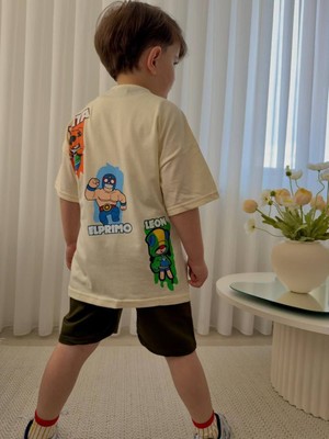 Cg Kids Brawl Stars Erkek Çocuk Tshirt & Şort Alt Üst Takım Sırt Baskı Detay