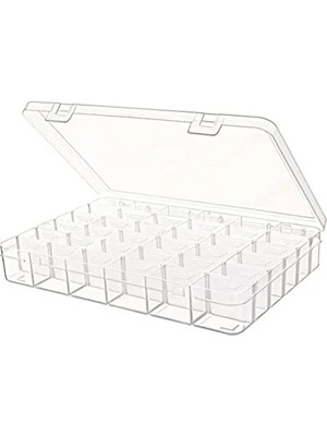 Esranın Dünyası 36 Bölmeli Takı Kutusu Organizer, Plastik Düzenleyici, 27.5X19.5X4.2 cm