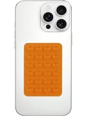 Esranın Dünyası Silikon Vantuzlu Telefon Kılıfı Tutucu, Ahtapot Tasarımı, Turuncu