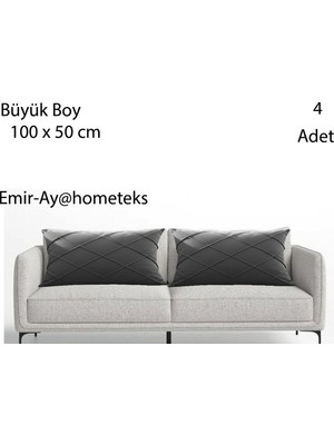 Emir-Ay@hometeks 4ADET Büyük Boy Kapitoneli Kırlent Kılıfı ,yastık Kılıfı (Leke Tutmayan Silinebilir Kadife/döşemelik Kumaş)