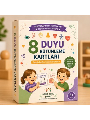 Sekiz Duyu Pazar Çocuklar Için Duyu Bütünleme Kartları | 8 Duyu 40 Aktivite | Eğitici Aktivite Seti | Ergoterapi Destek Seti