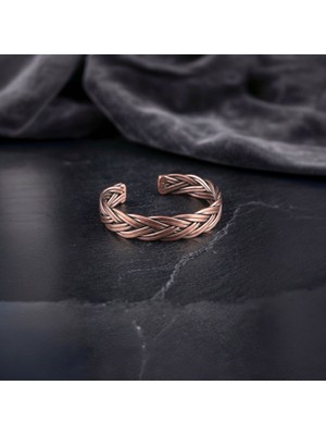 Sevil Gülgün Atelier El Yapımı Saf Özel Seri Bakır Erkek Bileklik  - Geniş Model