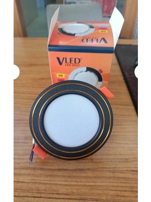 Erbay Siyah Kasa Gold Çizgili LED Spot 6W 4000K Açık Gün Işığı