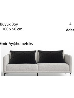 Emir-Ay@hometeks 4ADET Büyük Boy Kapitoneli Kırlent Kılıfı ,yastık Kılıfı (Leke Tutmayan Silinebilir Kadife/döşemelik Kumaş)