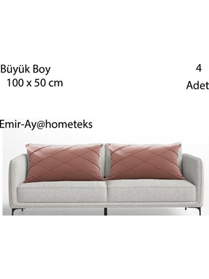 Emir-Ay@hometeks 4ADET Büyük Boy Kapitoneli Kırlent Kılıfı ,yastık Kılıfı (Leke Tutmayan Silinebilir Kadife/döşemelik Kumaş)