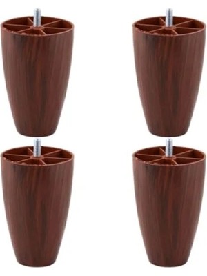 Esranın Dünyası 4 Adet 12 cm Desenli Ceviz Mobilya Koltuk Baza Destek Ayağı