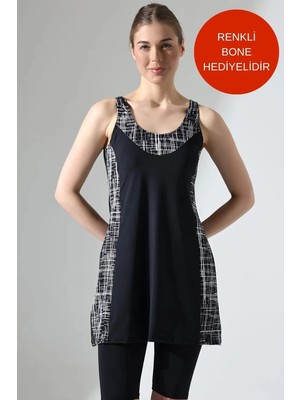 Aykum Kadın Taytlı Elbiseli ,likralı Esnek Mayo Ürün Iki Parçadan Oluşuyor
