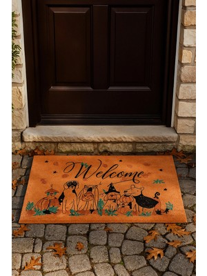 Valerine Life Velür Coco Dokulu Welcome Hoş Geldiniz Kapı Önü Dış Mekan Paspası 45X70CM 27YCM260110
