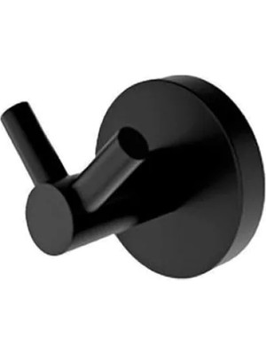 Esranın Dünyası Metal Duvara Monte Banyo Askılığı - 2'li Set - Siyah Renk