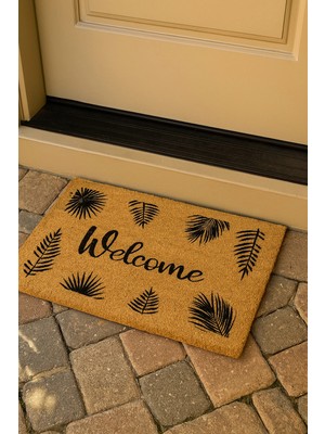 Valerine Life Velür Coco Dokulu Welcome Hoş Geldiniz Kapı Önü Dış Mekan Paspası 45X70CM 27YCM260114