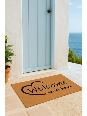 Valerine Life Velür Coco Dokulu Welcome Hoş Geldiniz Kapı Önü Dış Mekan Paspası 45X70CM 27YCM260119