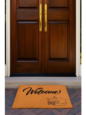 Valerine Life Velür Coco Dokulu Welcome Hoş Geldiniz Kapı Önü Dış Mekan Paspası 45X70CM 27YCM260107