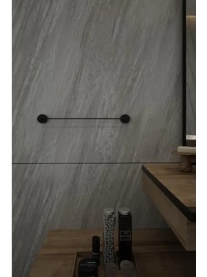 Esranın Dünyası Siyah Uzun Havluluk, 40 cm Banyo Askısı