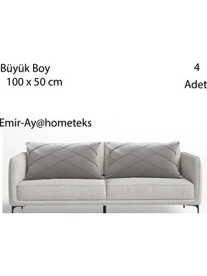 Emir-Ay@hometeks 4ADET Büyük Boy Kapitoneli Kırlent Kılıfı ,yastık Kılıfı (Leke Tutmayan Silinebilir Kadife/döşemelik Kumaş)