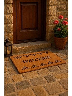 Valerine Life Velür Coco Dokulu Welcome Hoş Geldiniz Kapı Önü Dış Mekan Paspası 45X70CM 27YCM260108