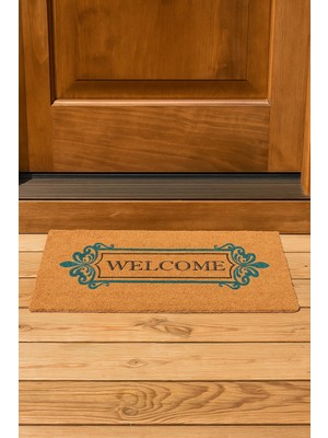Valerine Life Velür Coco Dokulu Welcome Hoş Geldiniz Kapı Önü Dış Mekan Paspası 45X70CM 27YCM260111