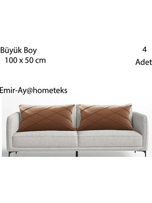 Emir-Ay@hometeks 4ADET Büyük Boy Kapitoneli Kırlent Kılıfı ,yastık Kılıfı (Leke Tutmayan Silinebilir Kadife/döşemelik Kumaş)
