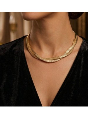 Viona Bijuteri Gold Renk Choker Kolye