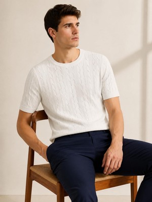 Classics Men Huffa Slim Fit Erkek Kısa Kol Triko Tişört  7676