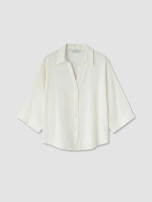 LC Waikiki Lcw Vision Beyaz Çizgili Oversize Kadın Gömlek