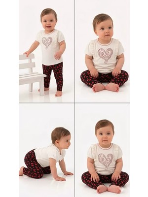 İkikareshop 3/12 Ay Çiçek Taytlı Pamuk Bebek Takımı