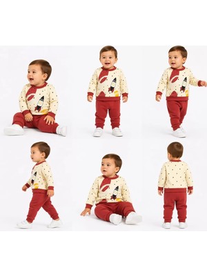 İkikareshop 6/24 Ay Uzay Mekiği Baskılı Bebek Takımı