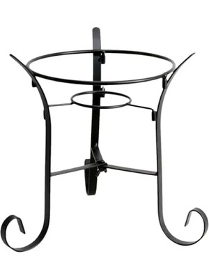 Esranın Dünyası Metal Standlı Cam Gazing Küre, 25,4 Cm, Siyah