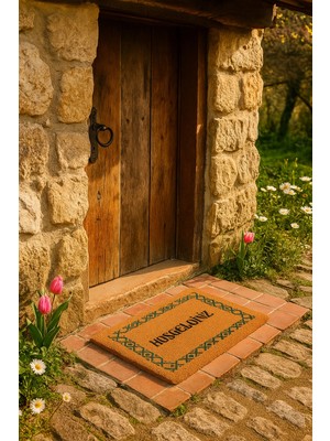 Valerine Life Velür Coco Dokulu Welcome Hoş Geldiniz Kapı Önü Dış Mekan Paspası 45X70CM 27YCM260115