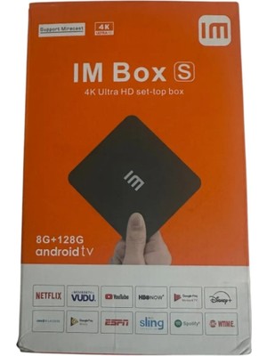 Hediye IM Box S 4K Android 14 TV Box 8 GB RAM ve 128 GB Android Depolama ile Hızlı Performans Sunar (3. Nesil)