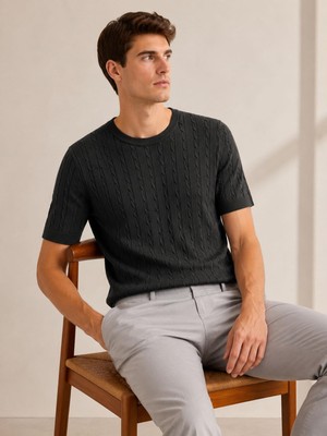 Classics Men Huffa Slim Fit Erkek Kısa Kol Triko Tişört  7676